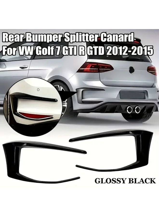 Glossy Black Rear Bumper Splitter For VW Golf 7 GTI R GTD 2012 2015 With Integrated Brake Light - Image 1